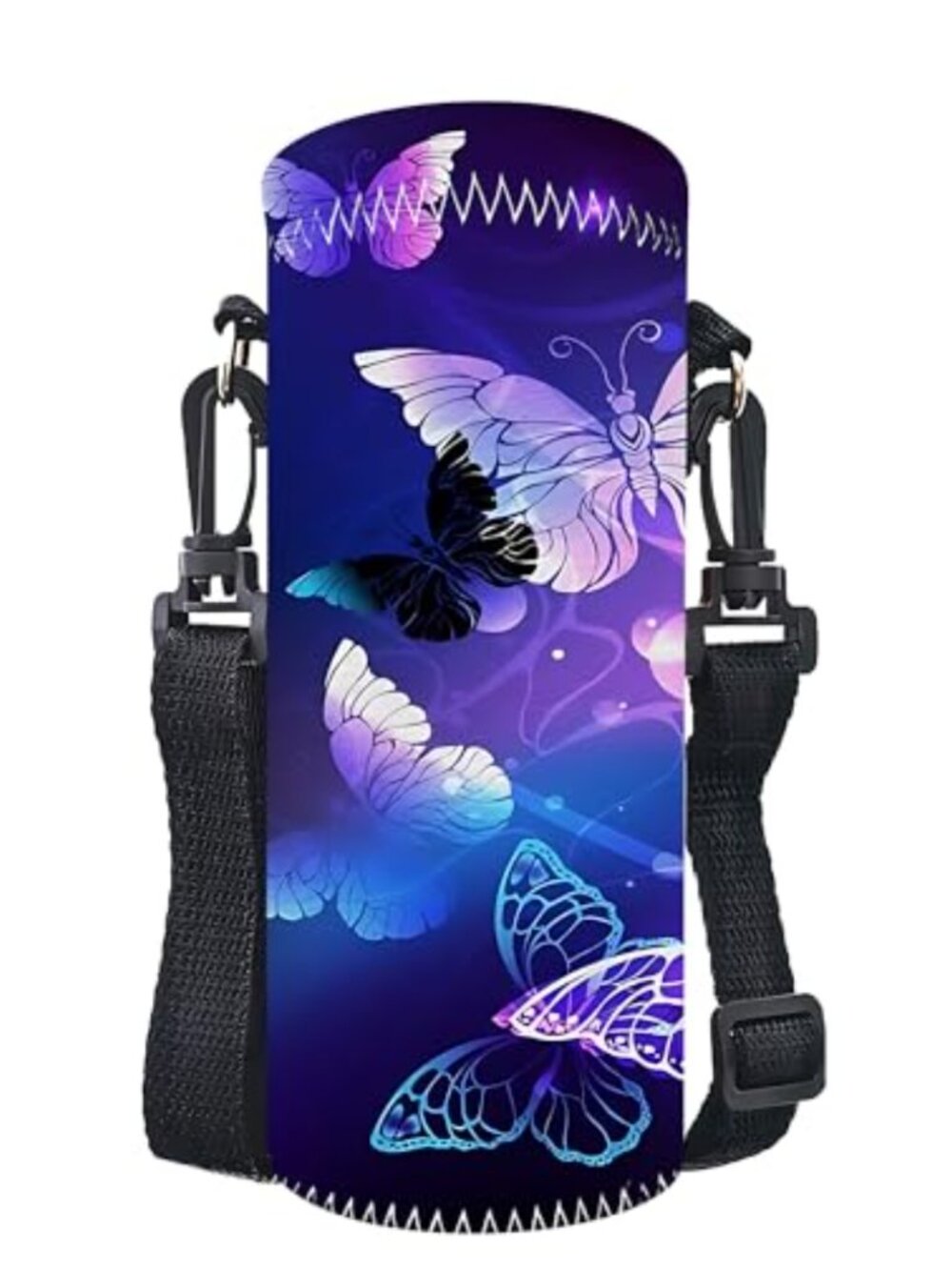 Neoprene Water Bottle Holder Sling Bag Adjustable Strap 25 oz for Walking Travel
